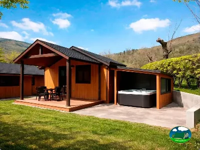 Glamping con jacuzzi y vistas a la montaña del Camping Baztán, Erraztu (Navarra)
