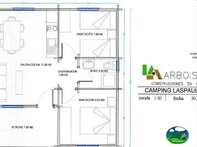 Plano del recinto del Camping Laspaúles, Castejón de Sos (Huesca)
