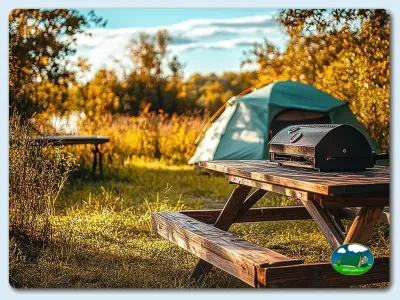Parcela con tienda de acampada y barbacoa en entorno natural del Camping Xixerella Park, Erts