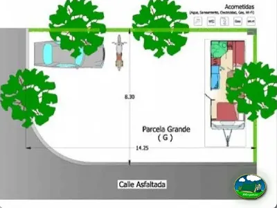 Plano del recinto del Camping Lo Monte, Pilar de la Horadada (Alicante)