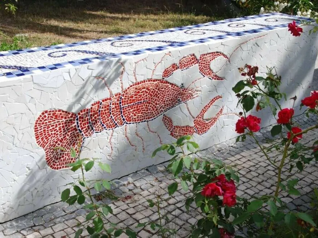 Cartel decorativo con mosaico del Camping Termas da Azenha, Soure (Coimbra)