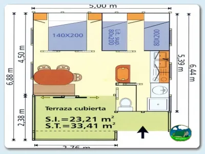 Plano del recinto del Camping El Pino, Urbanización Torrox Park (Málaga)
