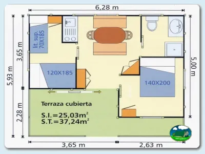 Plano del recinto del Camping El Pino, Urbanización Torrox Park (Málaga)