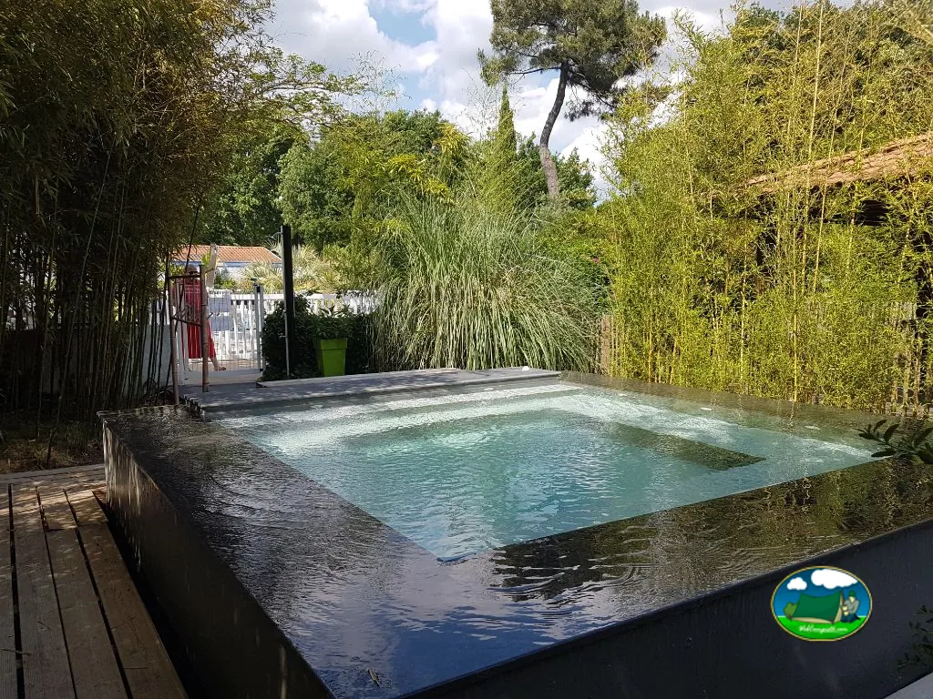 piscina entre bambúes