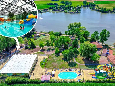 vista aérea de piscinas