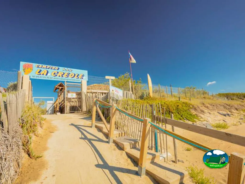 Entrada del camping del Camping La Créole, MARSEILLAN (Hérault)