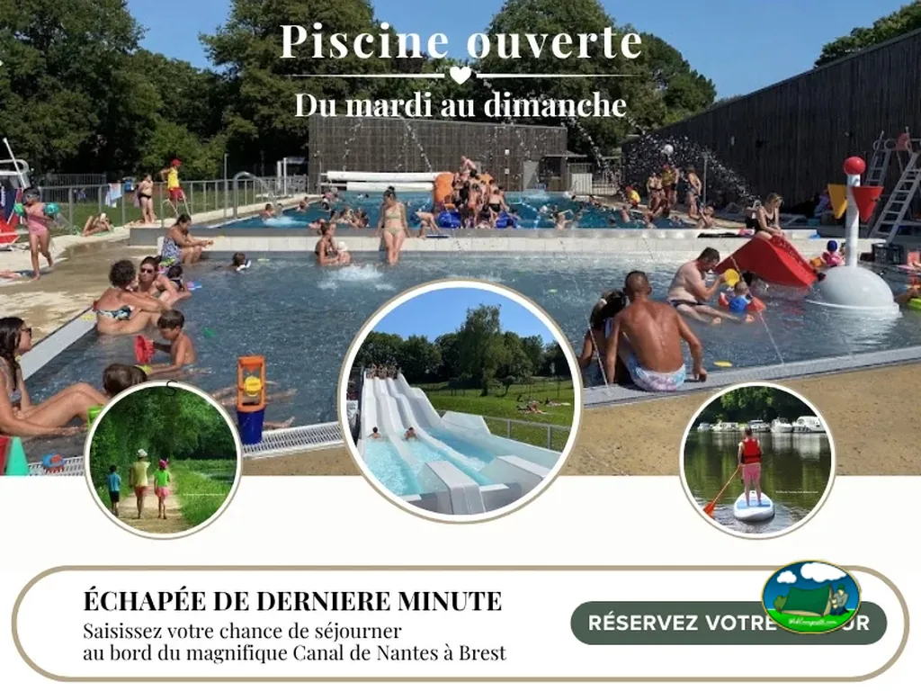 Piscina con tobogán del Camping Saint-Clair (Cosy Loisirs), GUENROUET (Loira Atlántico)