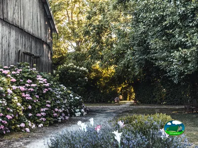 Jardín con flores del Camping des Hortensias, VRAIGNES-EN-VERMANDOIS (Somme)