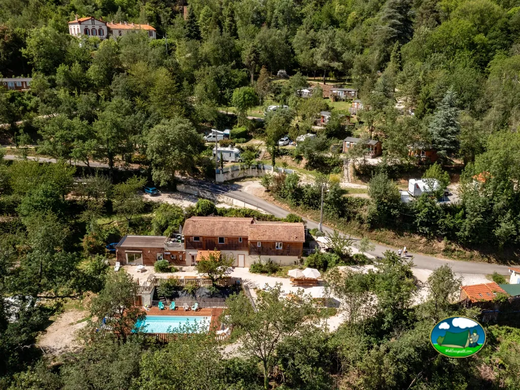 vista aérea entre bosque y montaña