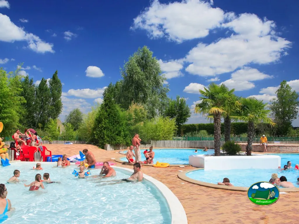 Piscina infantil con palmera