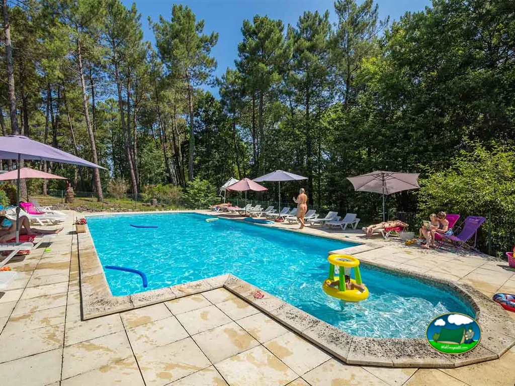 Piscina rodeada de bosque