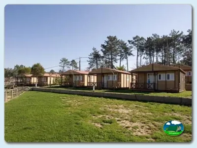 Mobil-homes en parcela con vistas a pinar del Camping Moreiras, Moreires (Pontevedra)