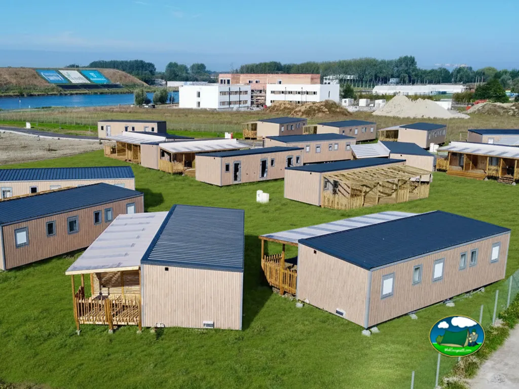 Vista aérea de mobil-homes