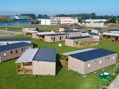 Vista aérea de mobil-homes