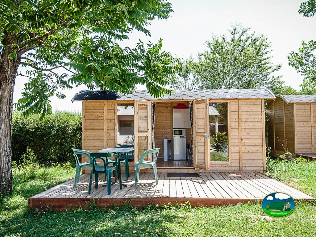 Cabaña con terraza