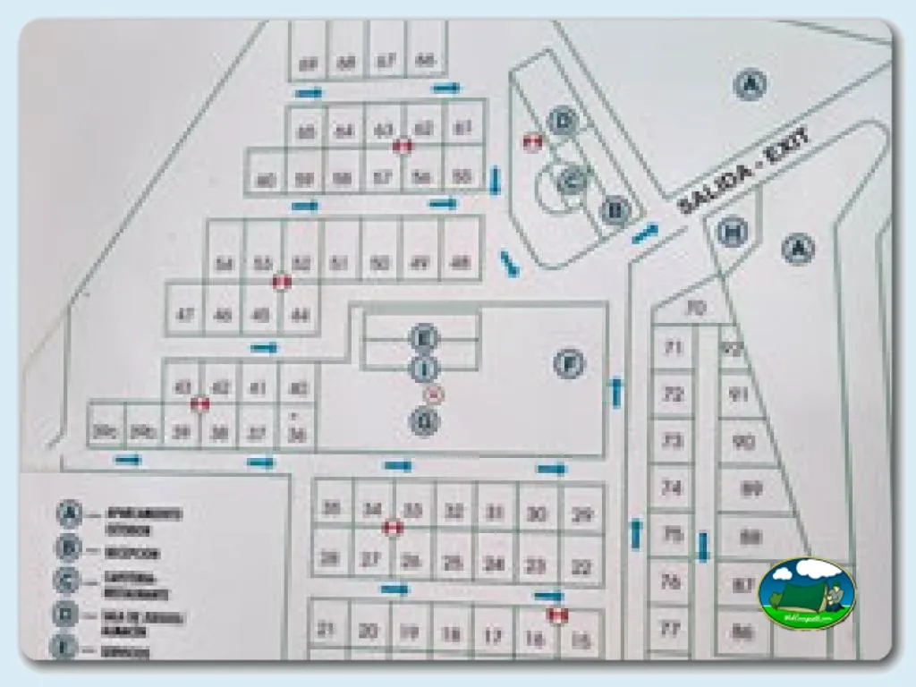 Plano del recinto del Camping Playa de Tapia, Tapia de Casariego (Asturias)