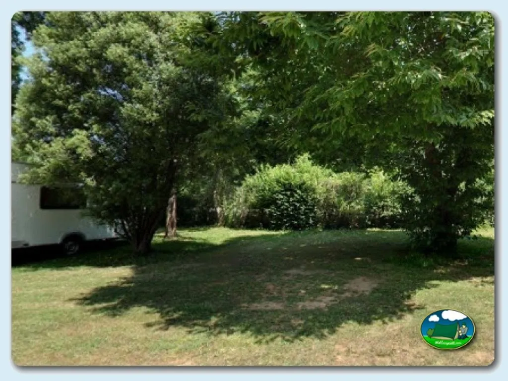 Parcela arbolada con sombra natural del Camping El Helguero, Cantabria