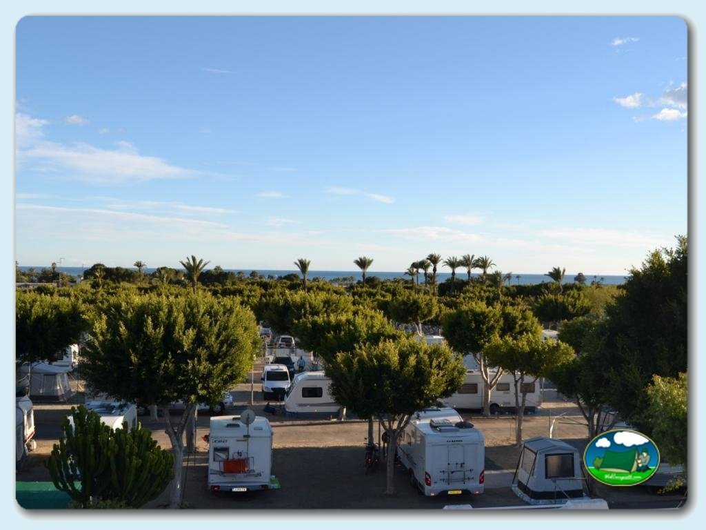 Zona de acampada en Camping Roquetas, Almería, España