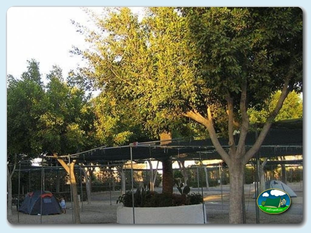 Zona de acampada en Camping Roquetas, Almería, España