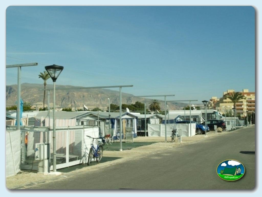 Zona de acampada en Camping Roquetas, Almería, España