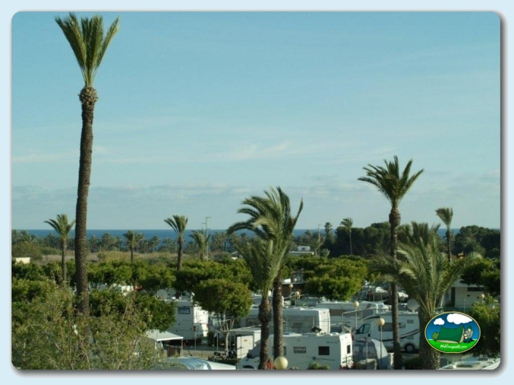 Zona de acampada en Camping Roquetas, Almería, España