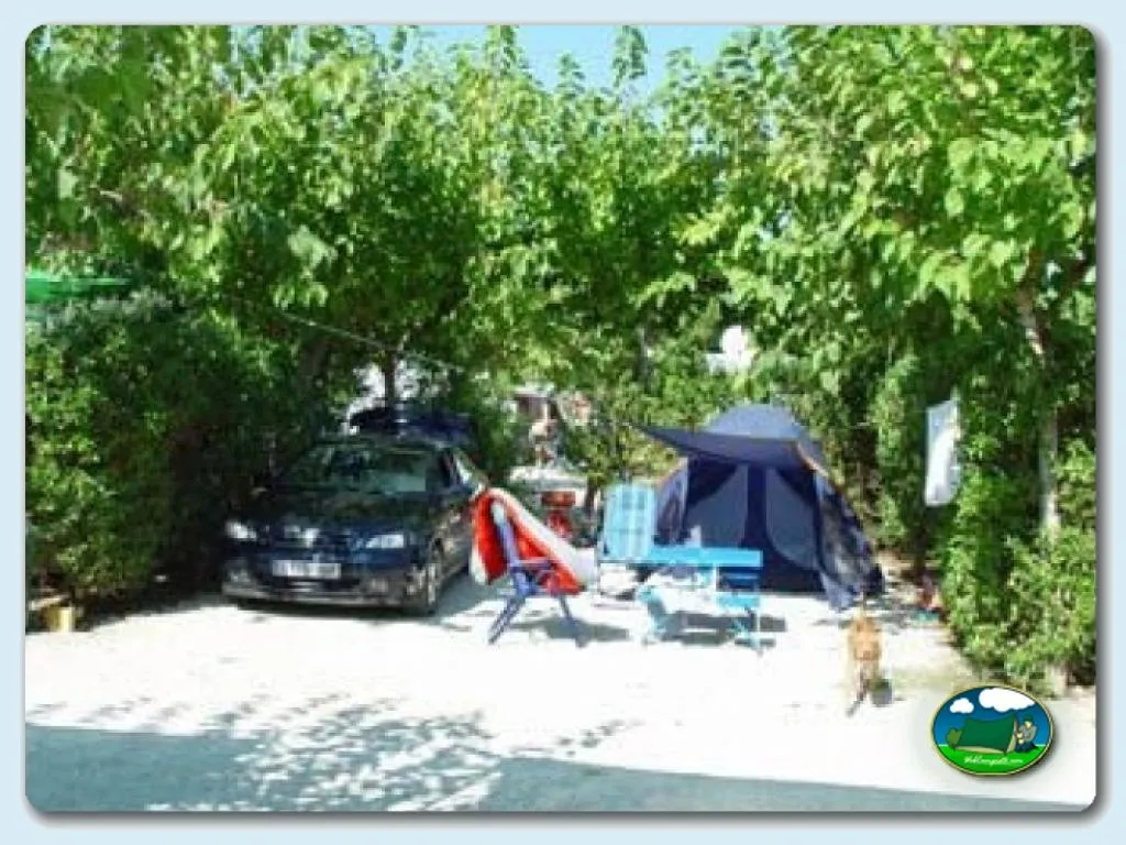 Parcela con tienda de acampada y coche del Camping Internacional Las Palmeras, Crevillent (Alicante)