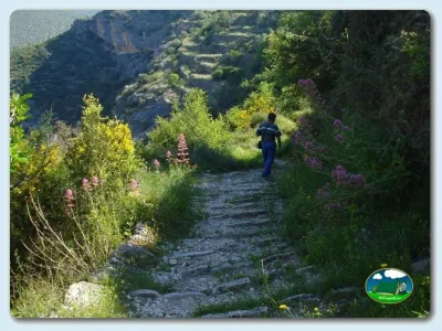 Senderismo en sierra con vistas a cañón del Camping Vall de Laguar, Campell (Alicante)