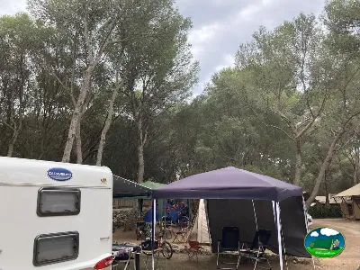 Mobil-home y parcela arbolada del Camping Son Bou, Alaior (Menorca)