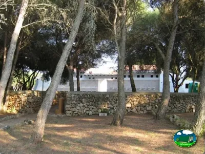 Parcela bajo árboles junto al mar del Camping Son Bou, Alaior (Menorca)